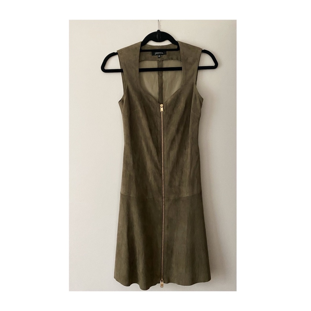 Jitrois khaki suede dress size 36